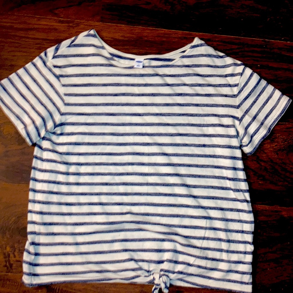 Old Navy Striped Scoop-Neck Tied-Off Top